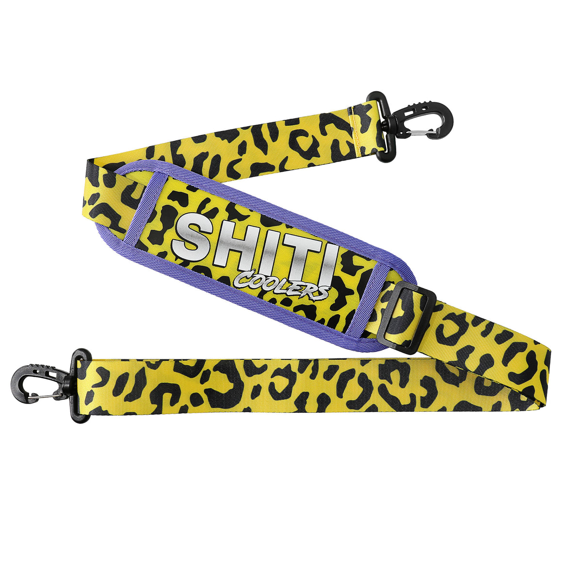 Leopard print shoulder strap for the Panty Dropper Soft Cooler, featuring bold &quot;SHIT COOLER&quot; branding.