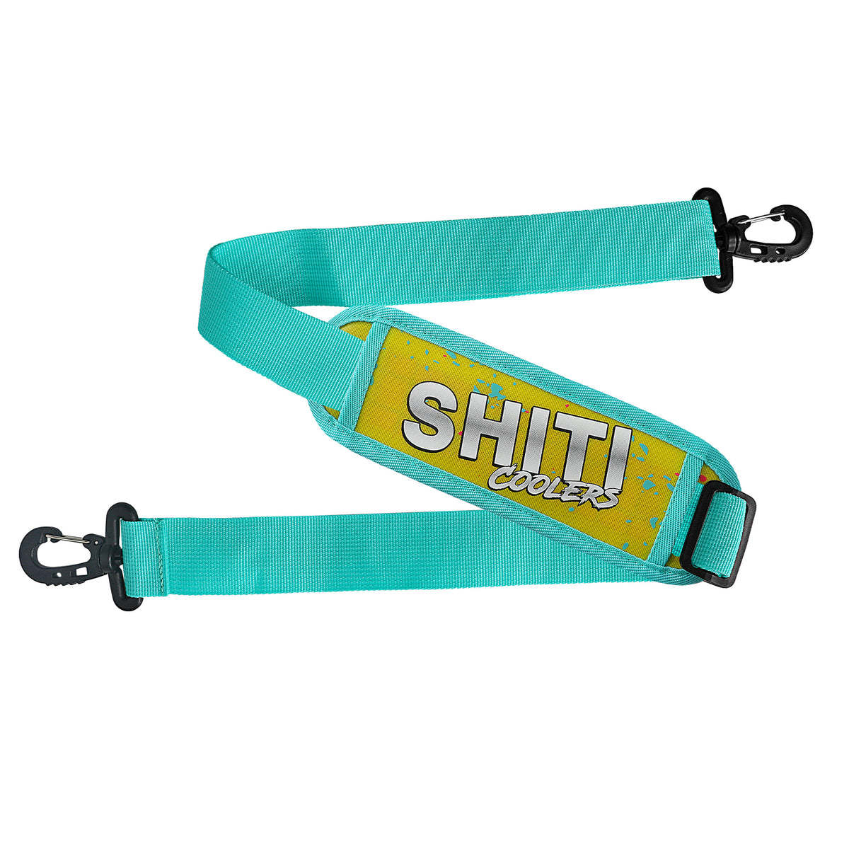 Soft cooler strap featuring a vibrant design, ideal for carrying a 6-can liquor basket comfortably.