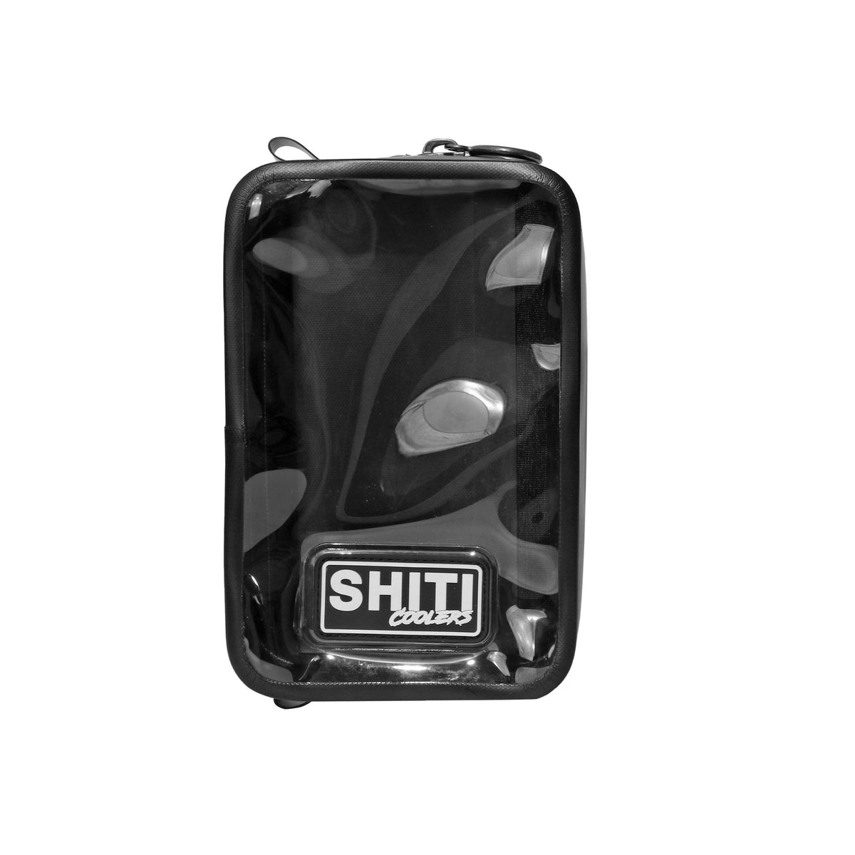 Waterproof storage attachment for SHITI Coolers, featuring a clear front and durable zipper for easy access and protection.