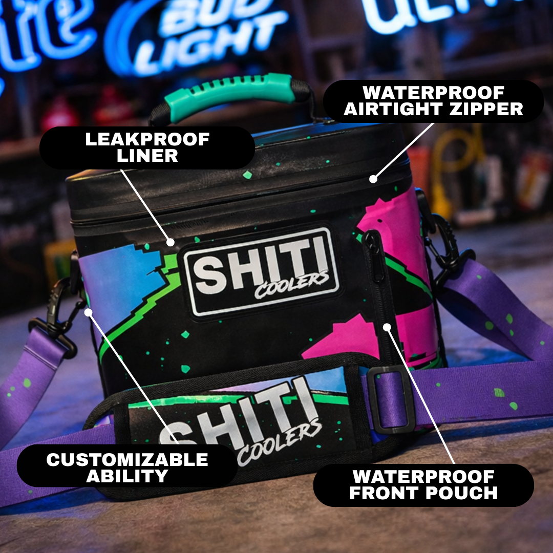 (ちい) Midnight Rider Soft Cooler - 6 Can | Durable | Leakproof | Long