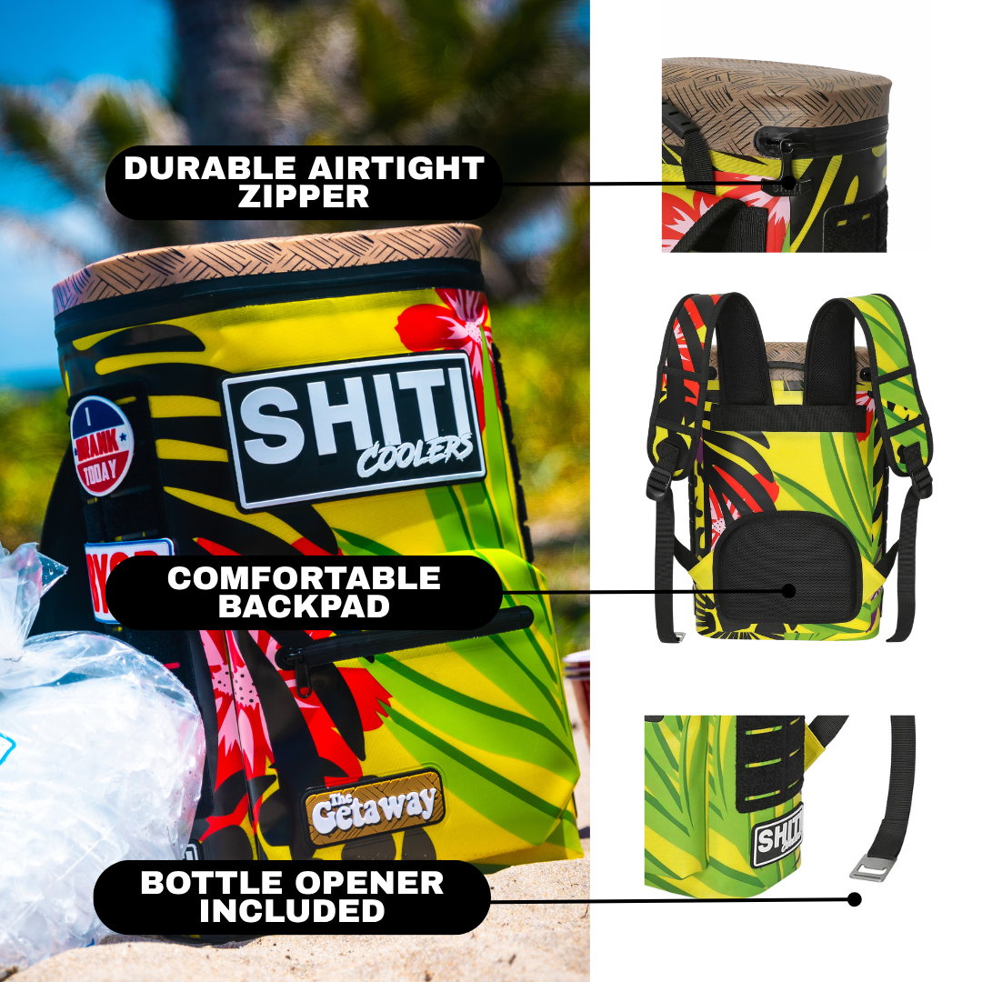 SHITI Coolers Soft Side Backpack Cooler for Partying at The Beach, Pool, Tailgate, or Camping - Portable Backsaver - Insulated & Leak Proof