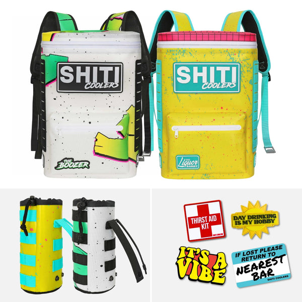 SHITI Backpack Cooler Bundle | 2 Backpack Coolers, 2 Drink Sleeves