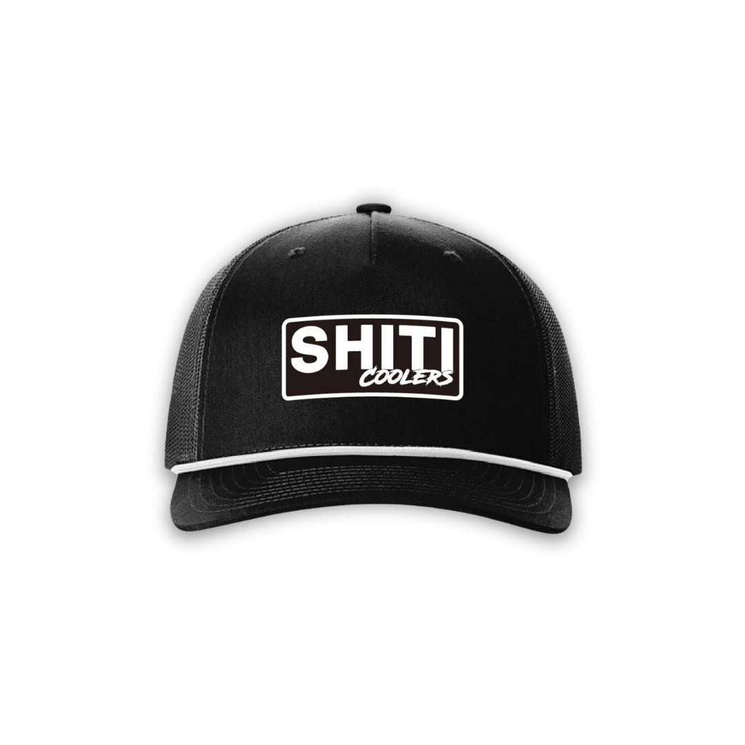 Black rope hat featuring the SHITI Coolers logo prominently displayed on the front.